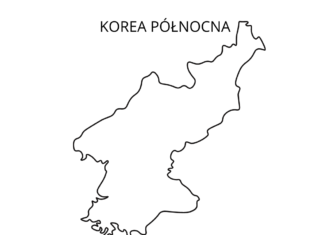 Nordkoreas karta att färglägga i en målarbok som kan skrivas ut