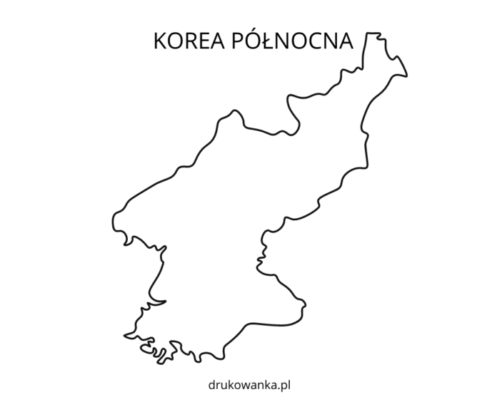 Severná Kórea mapa omaľovánky k vytlačeniu