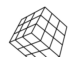 Rubik-kocka nyomtatható kifestőkönyv