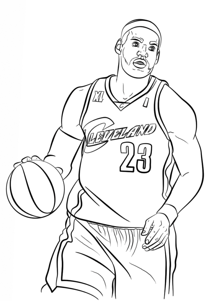 Livro de colorir para impressão do jogador de basquete da NBA