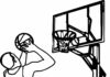 Basketballspieler auf dem Platz Malbuch zum Ausdrucken