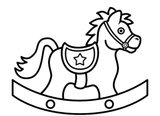 rocking horse coloring book to print