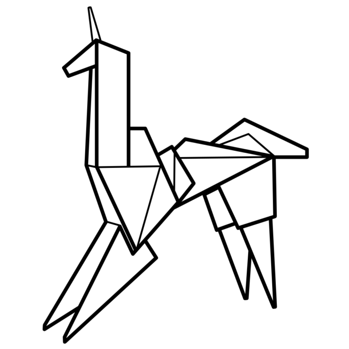 origami häst att skriva ut färgbok