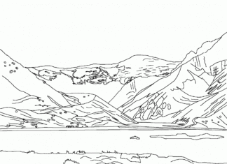 livro de colorir paisagens de montanha para imprimir