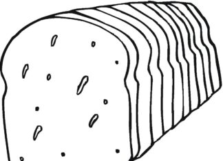 Scheiben von Chelba-Toast, Färbebogen zum Bedrucken