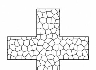 cross in mosaic coloring book to print