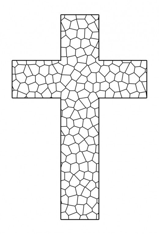 krzyż w mozaikę kolorowanka do drukowania
