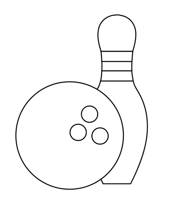 bowling and ball coloring book to print