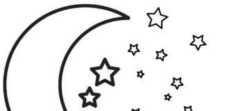 libro da colorare luna e stelle da stampare