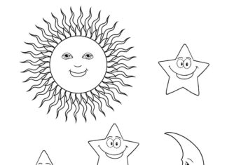 Mond und Sonne Malbuch zum Ausdrucken
