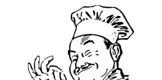 chef drawing coloring book to print