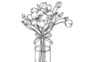 azalea flowers in a vase coloring book to print