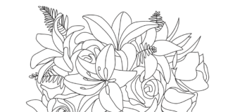 flowers for dad printable coloring book