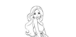 barbie doll coloring book to print