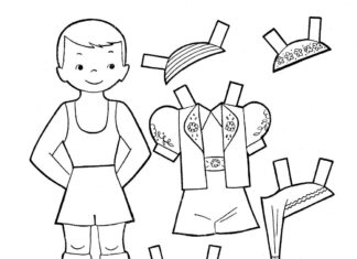 printable dress up doll coloring book