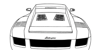 lamborghini with back coloring book to print