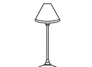 stojanová lampa k vytisknutí omalovánky