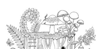 forest for kids coloring book to print