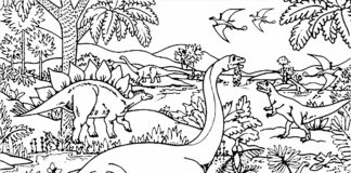 Jurassic Forest Malbuch zum Ausdrucken