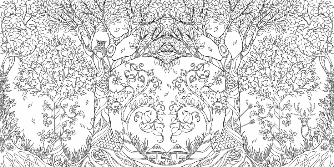 forest xxl coloring book to print