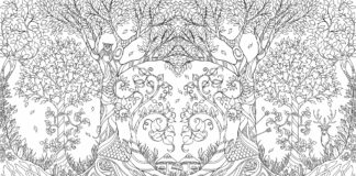 forest xxl coloring book to print