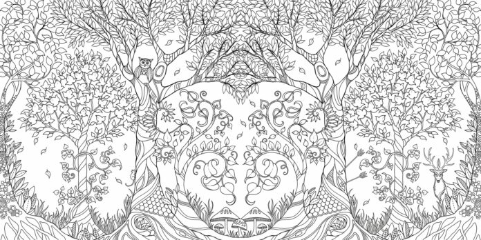 forest xxl coloring book to print