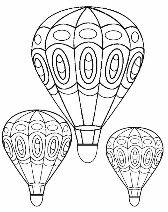 Fliegende Luftballons Malbuch zum Ausdrucken