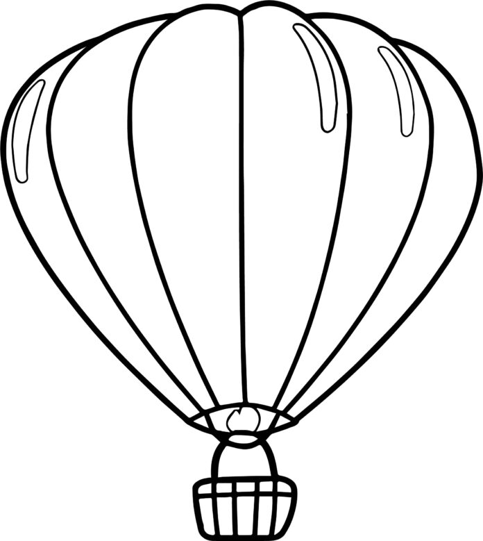 Flyvende ballon til udskrivning som malebog