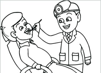 teeth treatment coloring book to print