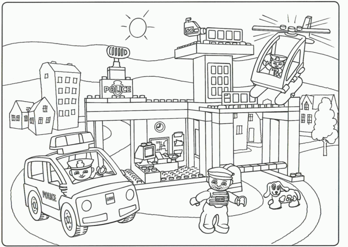 lego city police nyomtatható kifestőkönyv