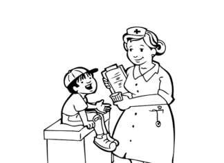 Pediatrička - omaľovánky na vytlačenie