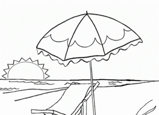 deckchair on the beach coloring book to print
