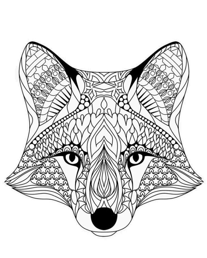Mandala liška obrázek k vytisknutí