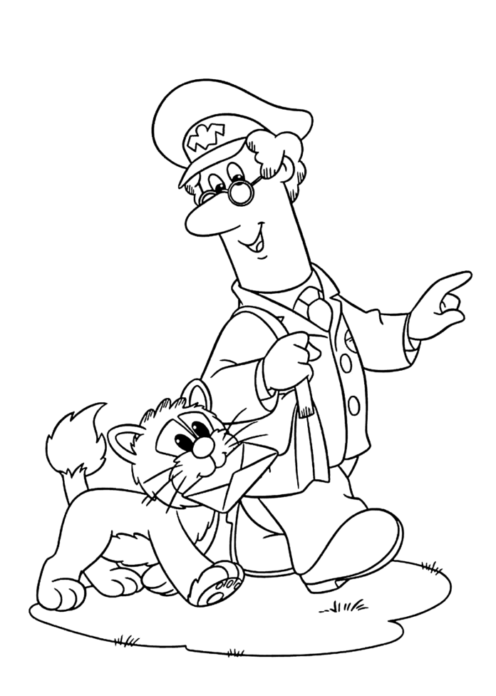 Letter carrier Pat coloring book to print