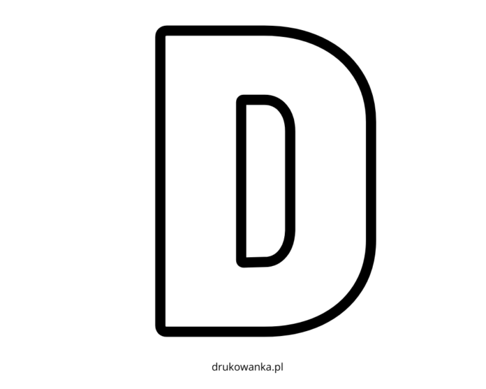 D betű nyomtatható színezőkönyv