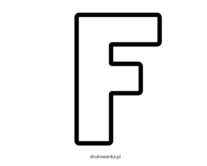 Fの文字の印刷用塗り絵