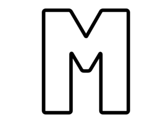 písmeno M na vytlačenie