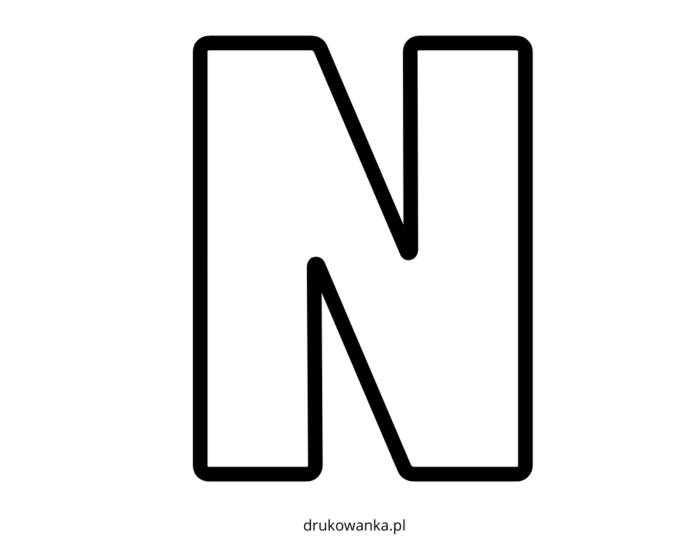 litera N kolorowanka do drukowania