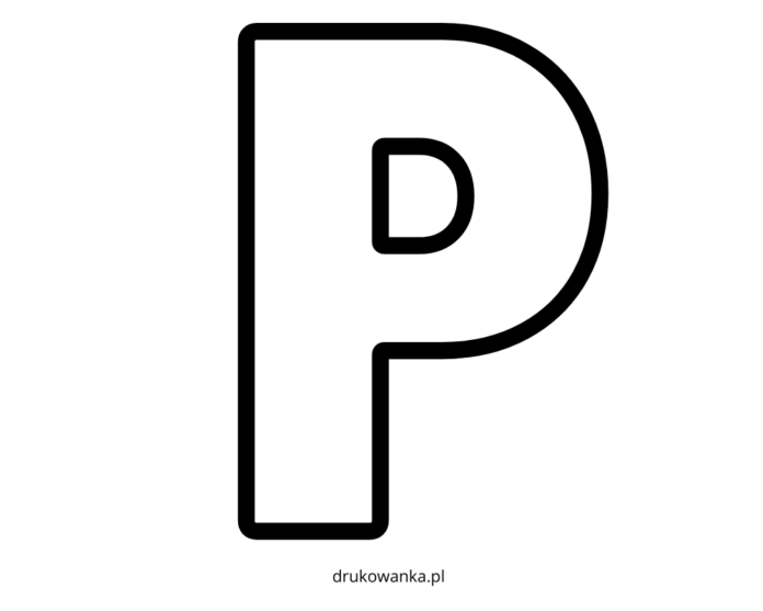 bogstavet P til udskrivning og farvelægning