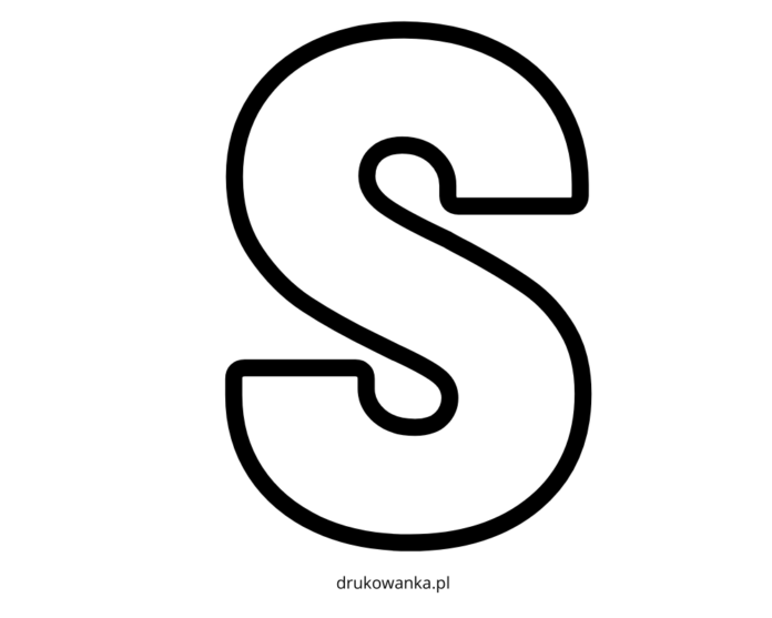 bogstavet S til udskrivning og farvelægning