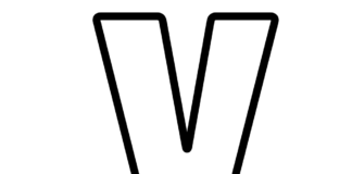 letter V coloring book to print