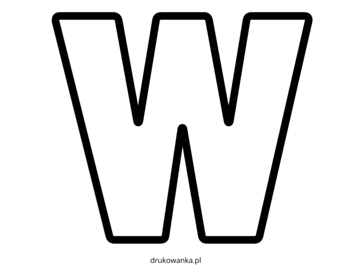 písmeno W na vytlačenie
