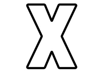 X betű nyomtatható színezőkönyv