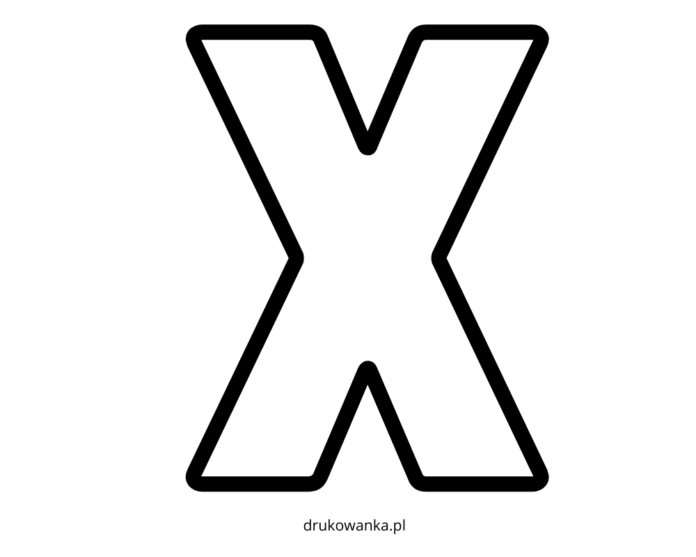 litera X kolorowanka do drukowania