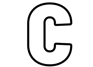 bogstav c til udskrivning og farvelægning