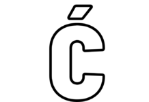 letra C página de coloração para impressão