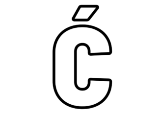 bogstavet C til udskrivning og farvelægning