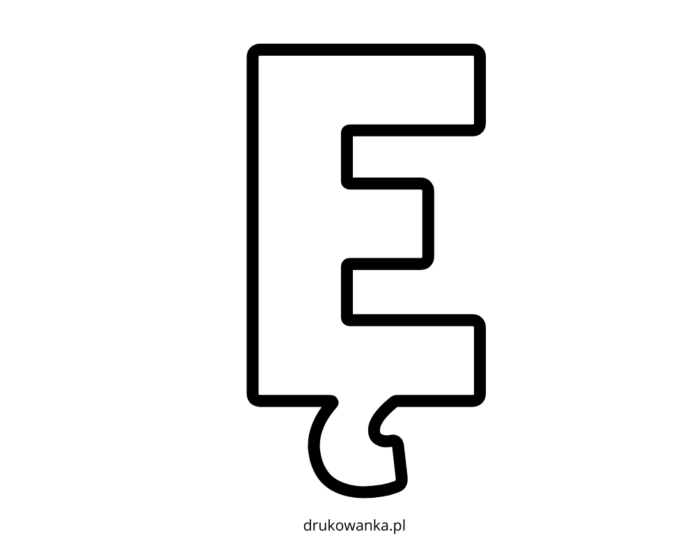 písmeno E na vytlačenie