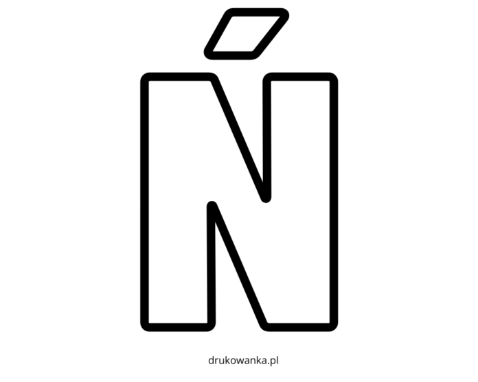 písmeno Ñ na vytlačenie omaľovánky