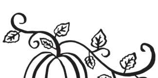 pumpkin leaves coloring book to print